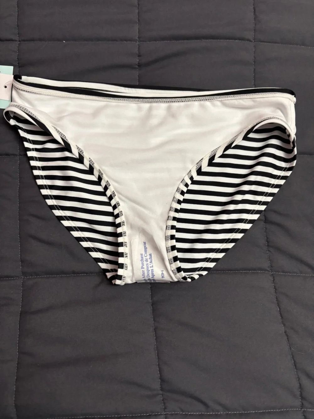 DSG Tomie Print Black & White Stripped Swim Bottoms - Size: Small - NWT